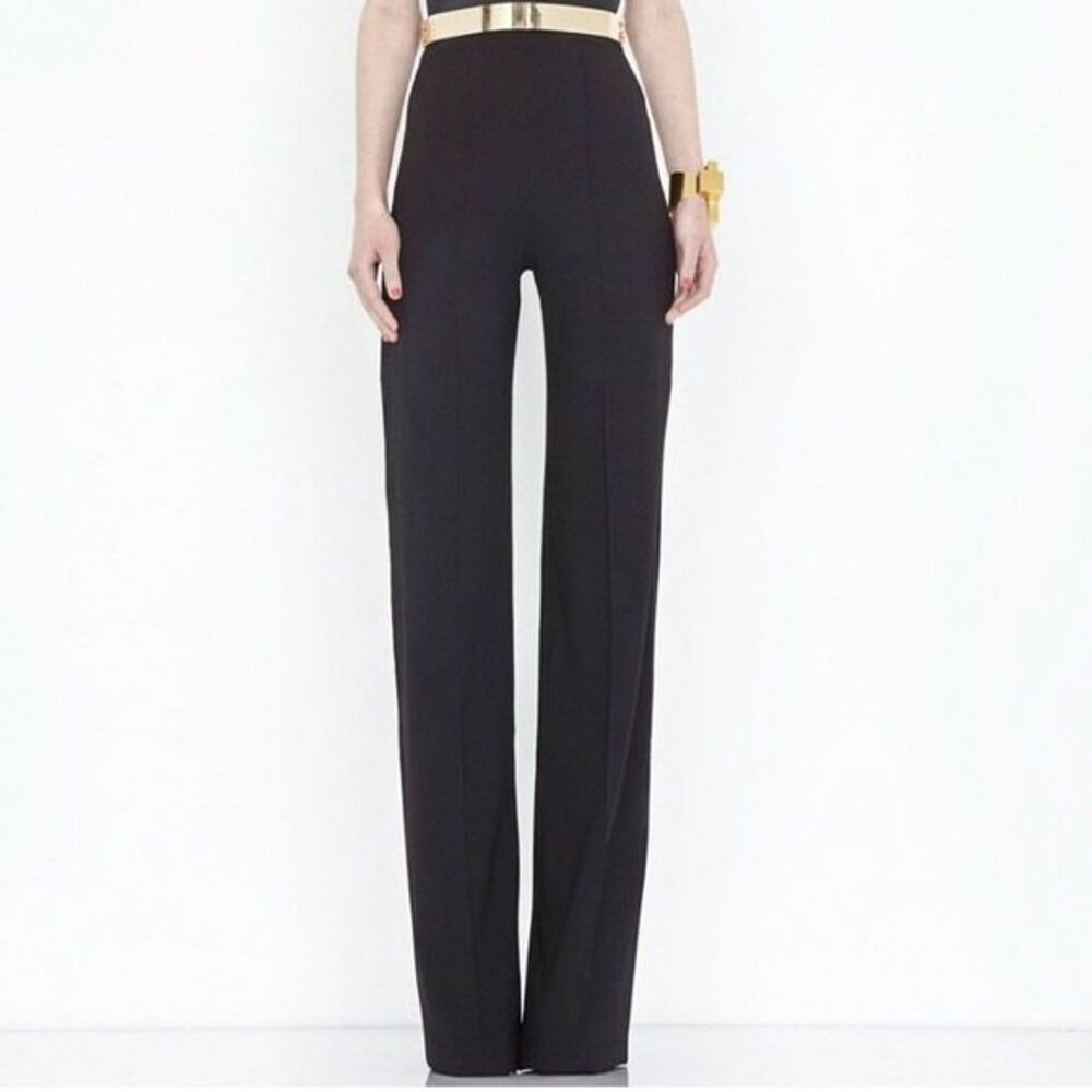AQ/AQ Laurent‎ Trouser Pants Women's Size 10 Black High Rise Wide Leg Tailored